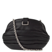 Chanel 2011 Black Lambskin Kiss Lock Chain Shoulder Bag