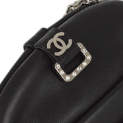 Chanel 2011 Black Lambskin Kiss Lock Chain Shoulder Bag