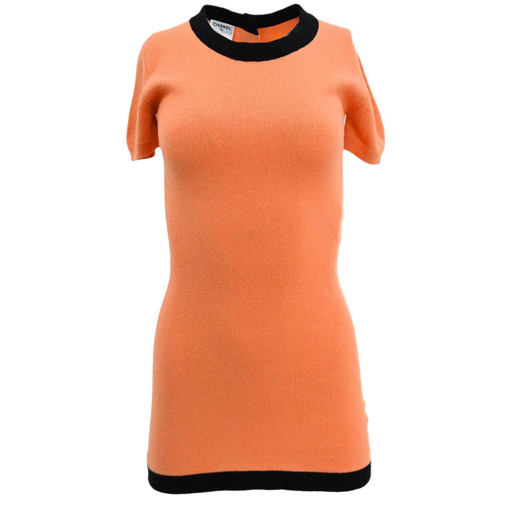 Chanel Set Cardigan Short Sleeve Dress Orange 95A #38