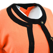 Chanel Set Cardigan Short Sleeve Dress Orange 95A #38