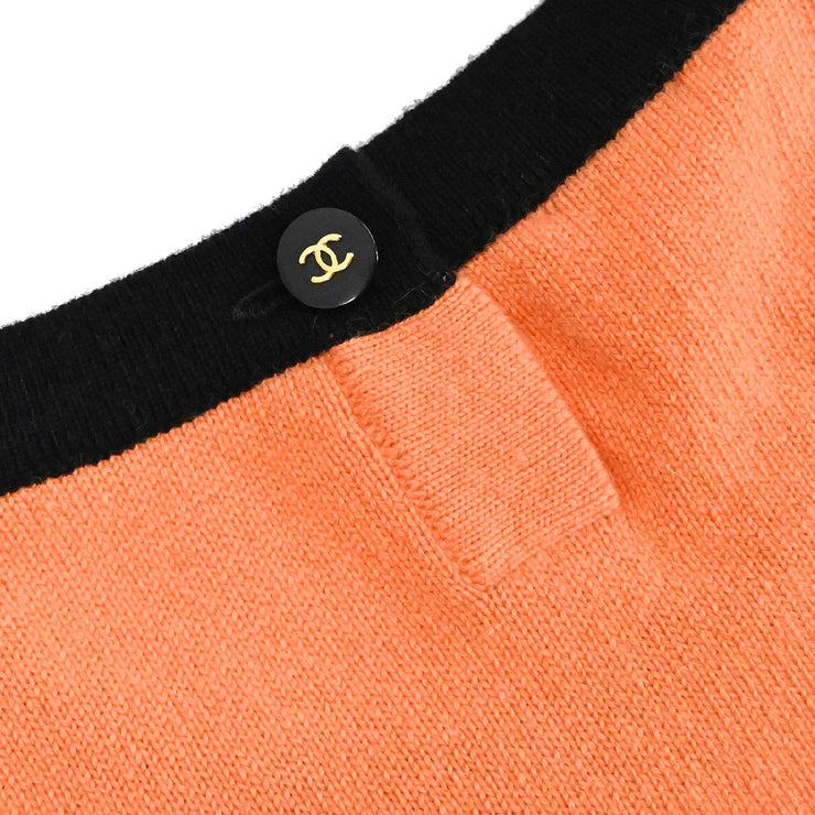 Chanel Set Cardigan Short Sleeve Dress Orange 95A #38