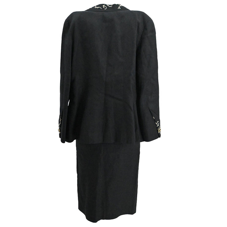 Chanel Setup Suit Jacket Skirt Black 93P #38