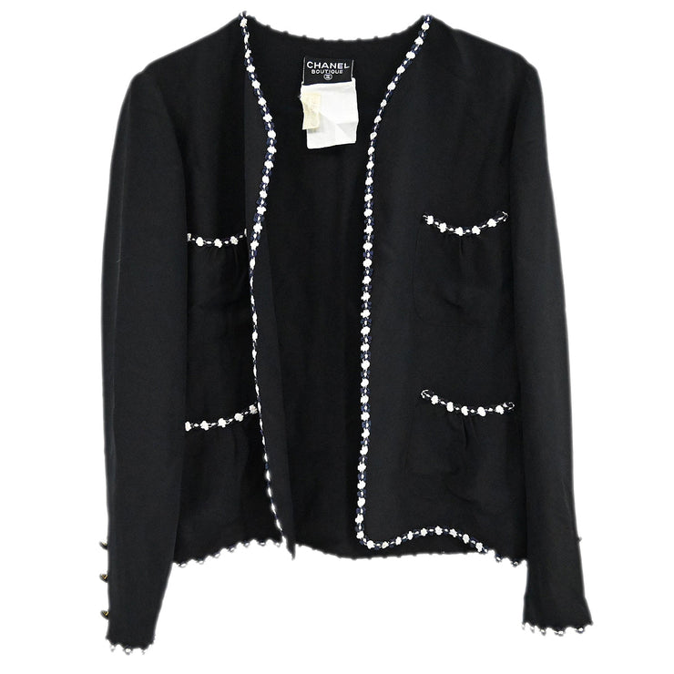 Chanel Collarless Jacket Black