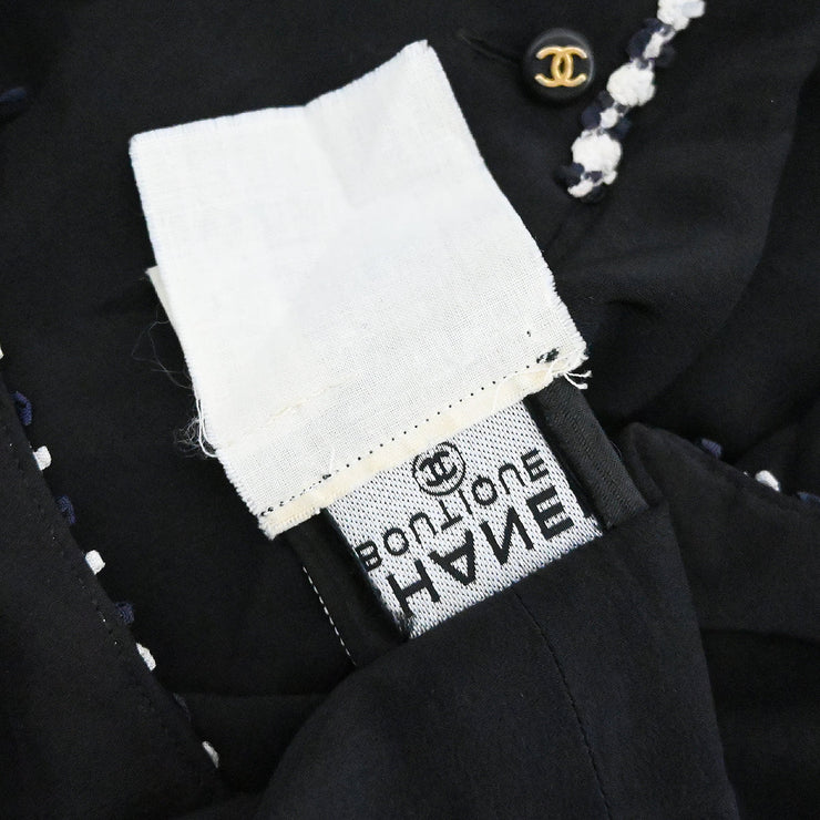 Chanel Collarless Jacket Black