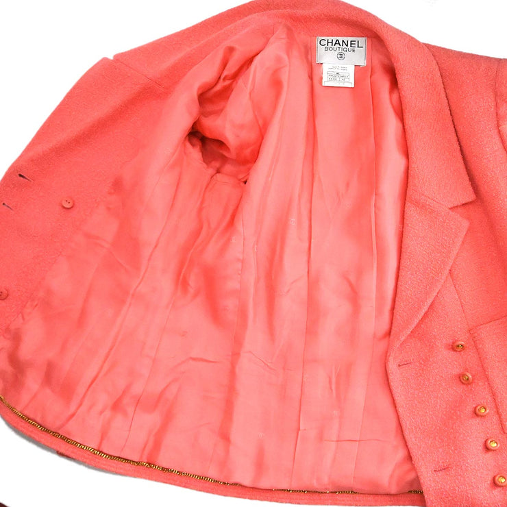 Chanel Setup Suit Jacket Skirt Pink 96C #42