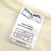 Chanel Sport Line Short Sleeve T-shirt Top Ivory Gray 01P #44