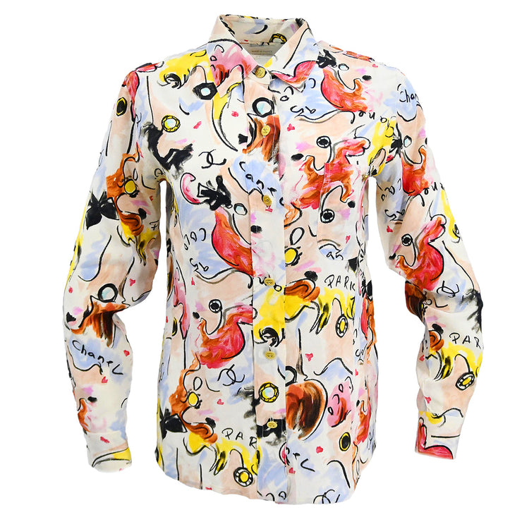 Chanel Blouse Shirt Multicolor 03535 #34