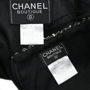 Chanel Setup Suit Jacket Skirt Black 97A #36