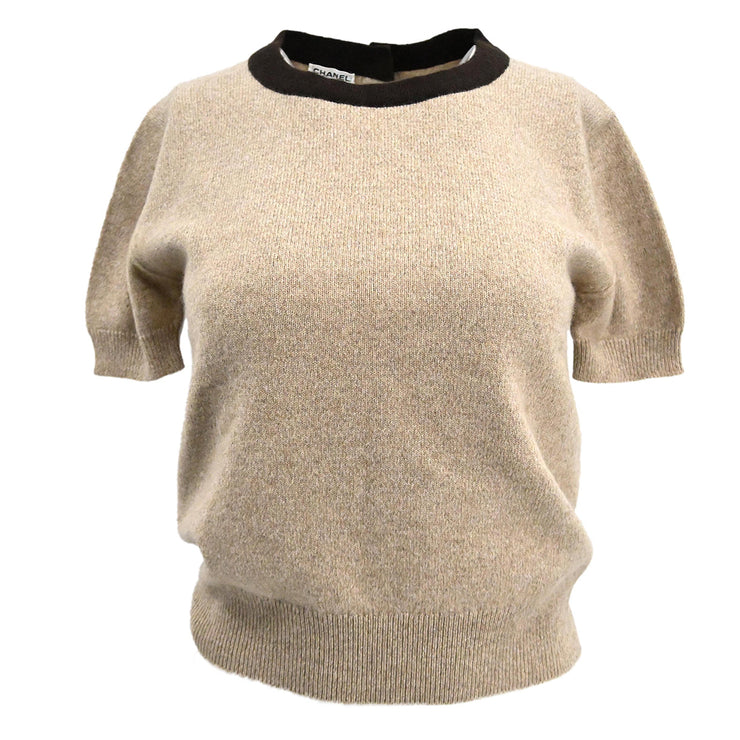 Chanel Sweater Knit Top Beige 96A #38