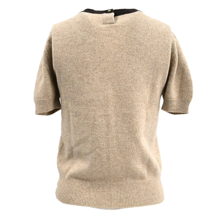 Chanel Sweater Knit Top Beige 96A #38