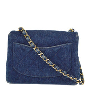 Chanel 1997-1999 Blue Denim Mini Classic Square Flap Shoulder Bag 17