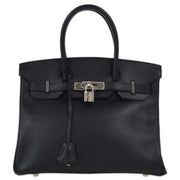 Hermes 1999 Black Ardennes Birkin 30 Handbag