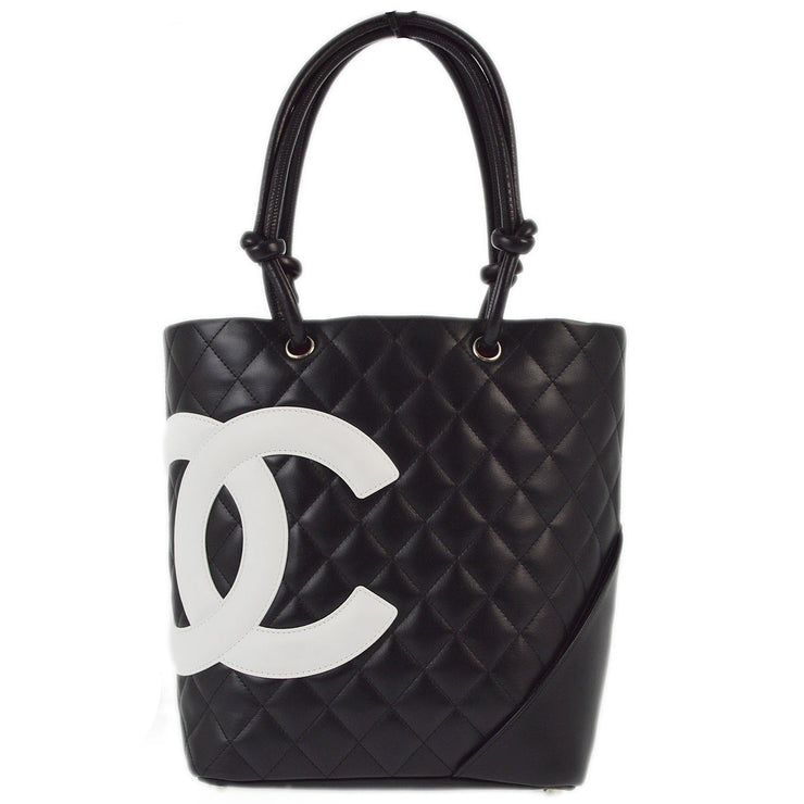 Chanel 2003-2004 Black Calfskin Cambon Ligne Tote Handbag