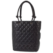 Chanel 2003-2004 Black Calfskin Cambon Ligne Tote Handbag