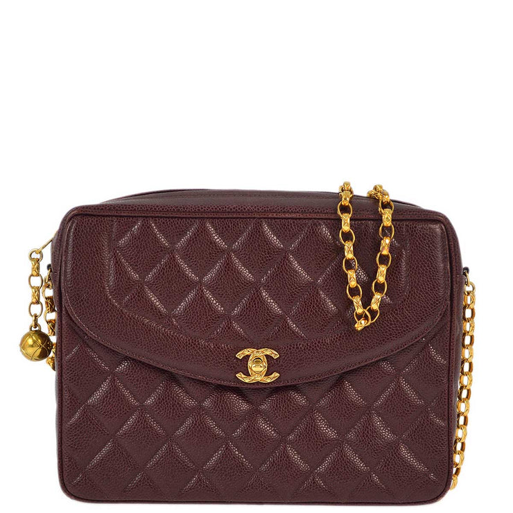 Chanel 1994-1996 Bordeaux Caviar Camera Bag Large