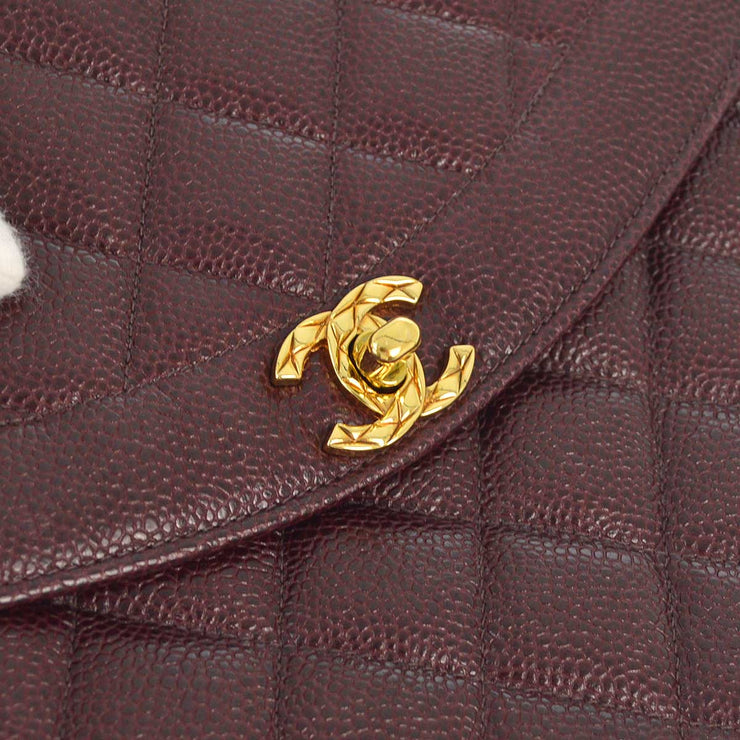 Chanel 1994-1996 Bordeaux Caviar Camera Bag Large