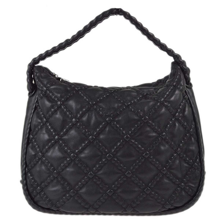 Chanel 2006-2008 Black Lambskin Paris-Biarritz Hobo Handbag