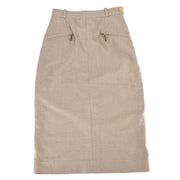 Hermes Knee Length Skirt Beige #36