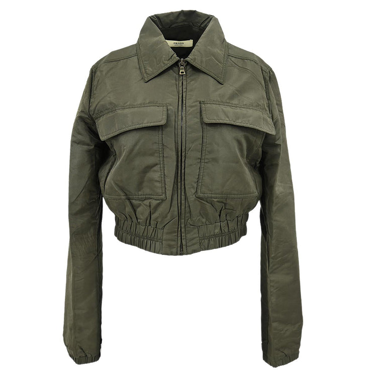 Prada Zip Up Jacket Khaki #40