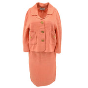 Chanel Setup Suit Jacket Skirt Orange