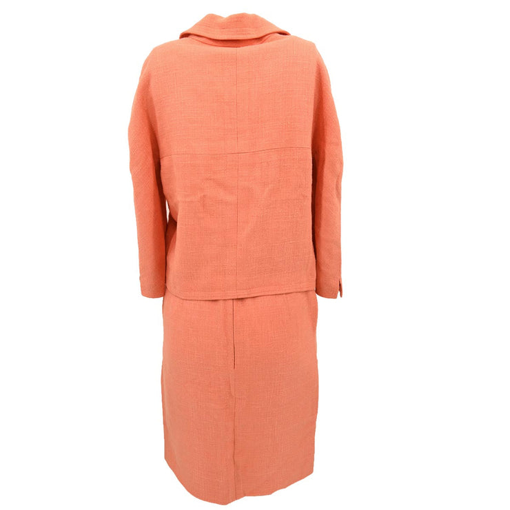 Chanel Setup Suit Jacket Skirt Orange