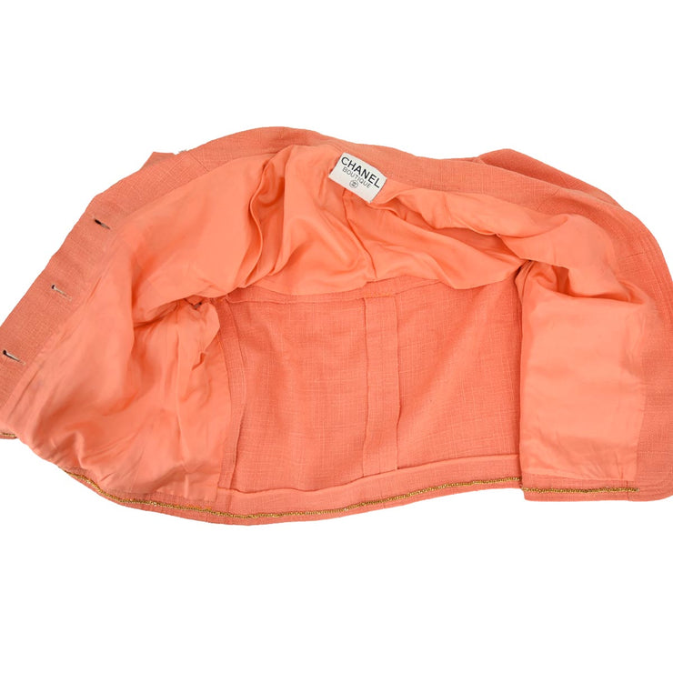 Chanel Setup Suit Jacket Skirt Orange