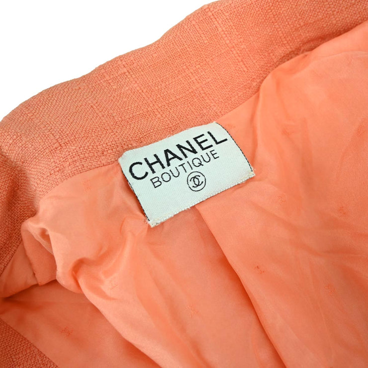 Chanel Setup Suit Jacket Skirt Orange