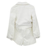 Chanel Setup Suit Jacket Short Pants White 96P #36 #34