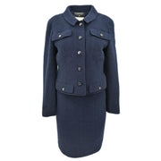 Chanel Setup Suit Jacket Skirt Navy 95P #40