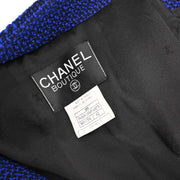 Chanel Setup Suit Jacket Skirt Blue 95A #42