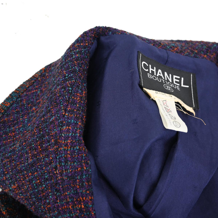 Chanel Double Breasted Jacket Purple