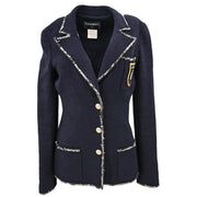 Chanel Emblem Single Breasted Jacket Navy 05C #38