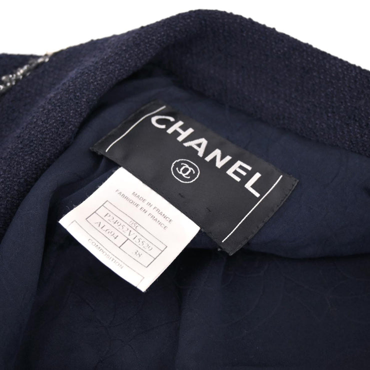 Chanel Emblem Single Breasted Jacket Navy 05C #38