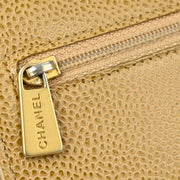 Chanel 2000-2001 Beige Caviar WOC Chain Shoulder Wallet Bag