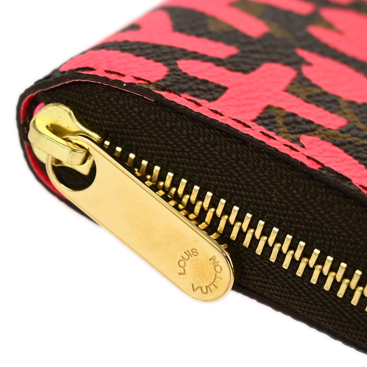 Louis Vuitton 2009 Pink Graffiti Zippy Coin Purse Wallet M93707