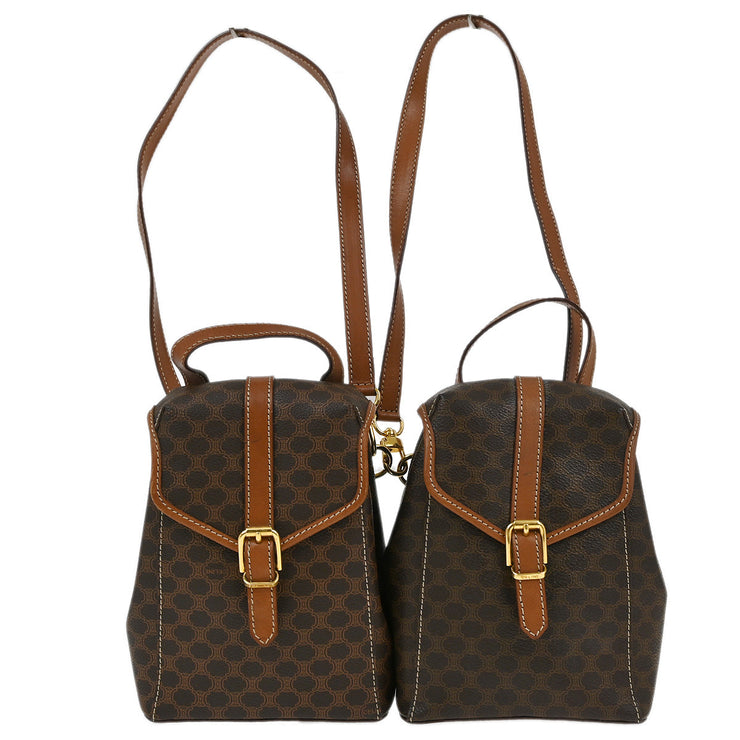 Celine Brown Macadam Twin Backpack