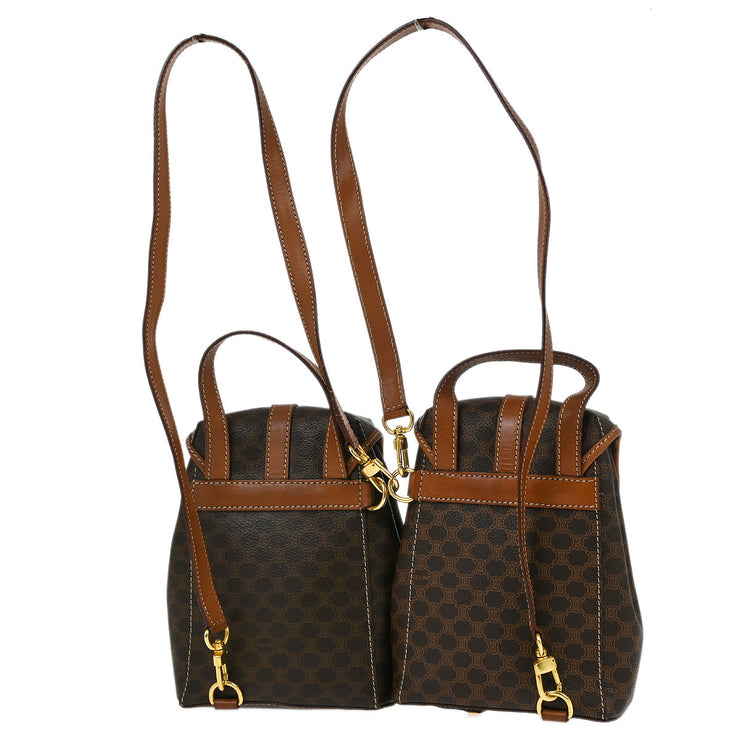 Celine Brown Macadam Twin Backpack