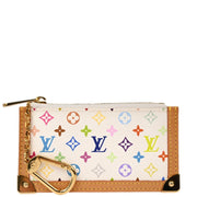 Louis Vuitton 2004 White Multicolor Pochette Cles Coin Purse M92655