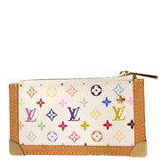 Louis Vuitton 2004 White Multicolor Pochette Cles Coin Purse M92655