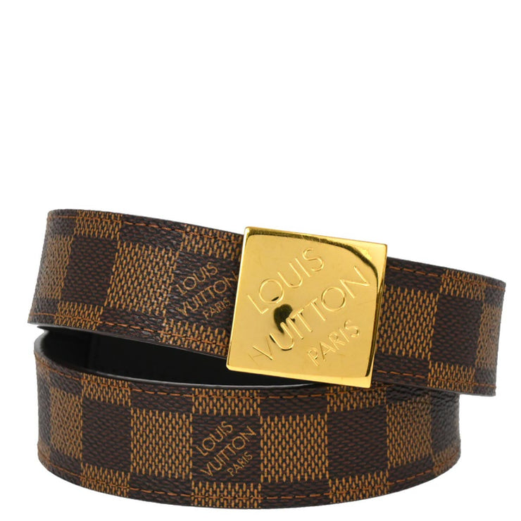 Louis Vuitton Damier Ceinture Carre Buckle Belt M6944 #75/30 Small Good