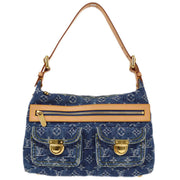 Louis Vuitton 2005 Blue Monogram Denim Baggy PM Shoulder Bag M95049