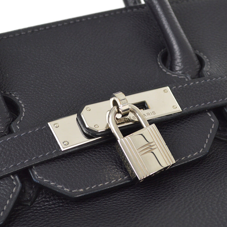 Hermes 2001 Black Togo Haut a Courroies 32 Handbag