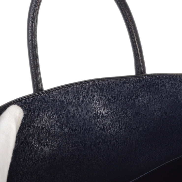 Hermes 2001 Black Togo Haut a Courroies 32 Handbag