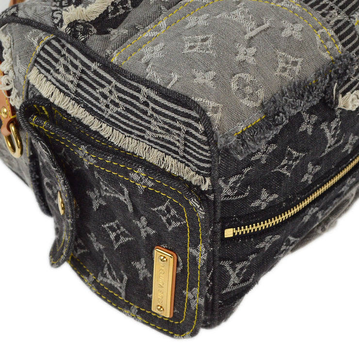 Louis Vuitton 2007 Gray Monogram Denim Patchwork Speedy 30 M95381