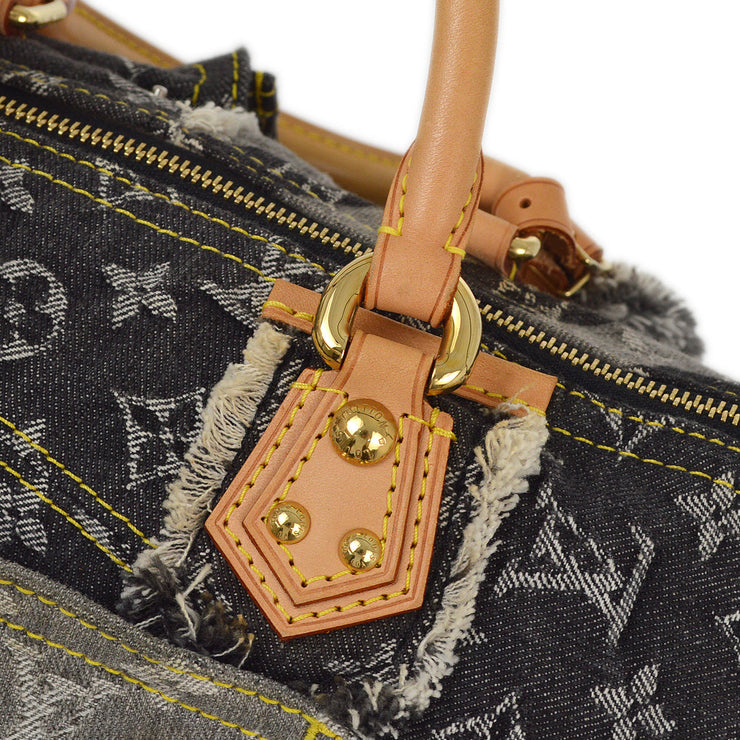 Louis Vuitton 2007 Gray Monogram Denim Patchwork Speedy 30 M95381