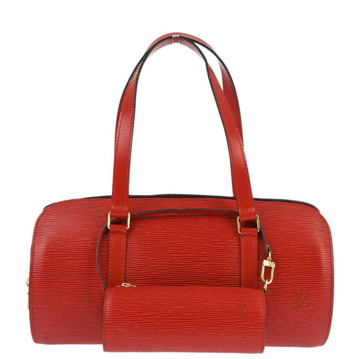 Louis Vuitton 1997 Red Epi Soufflot Handbag M52227