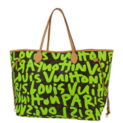 Louis Vuitton 2009 Green Monogram Graffiti Neverfull GM Tote M93703