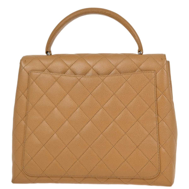 Chanel 2000-2001 Beige Caviar Kelly Handbag