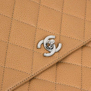 Chanel 2000-2001 Beige Caviar Kelly Handbag