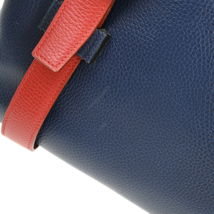 Hermes 1996 Blue Red Ardennes Drag Voyage 48 Handbag